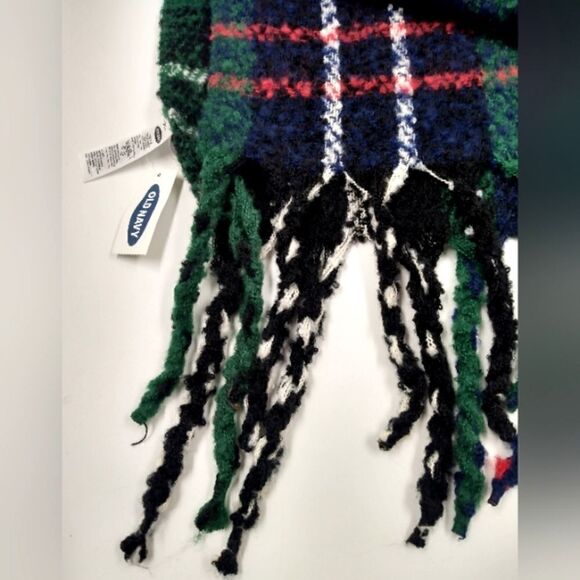Old Navy Plaid Fringe Large Scarf Wrap Shawl Throw NWT Home Decor - Picture 9 of 10
